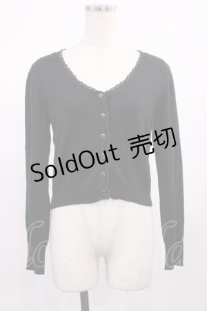 画像: F&A / スカラップレースニットカーディガン Free BLACK H-25-09-12-1021-LO-TO-NS-ZH