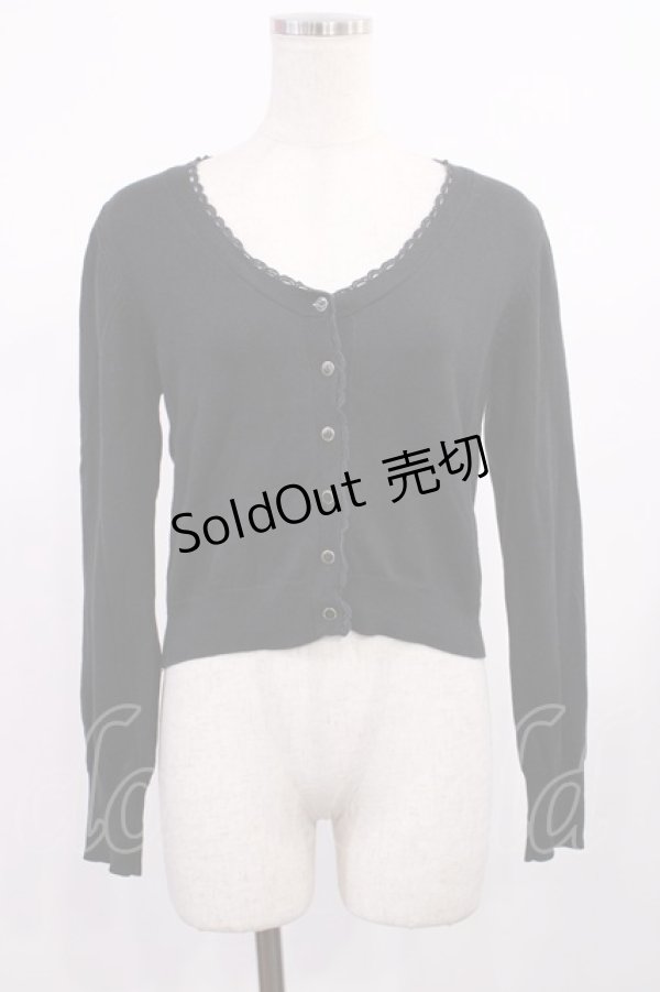 画像1: F&A / スカラップレースニットカーディガン Free BLACK H-25-09-12-1021-LO-TO-NS-ZH (1)