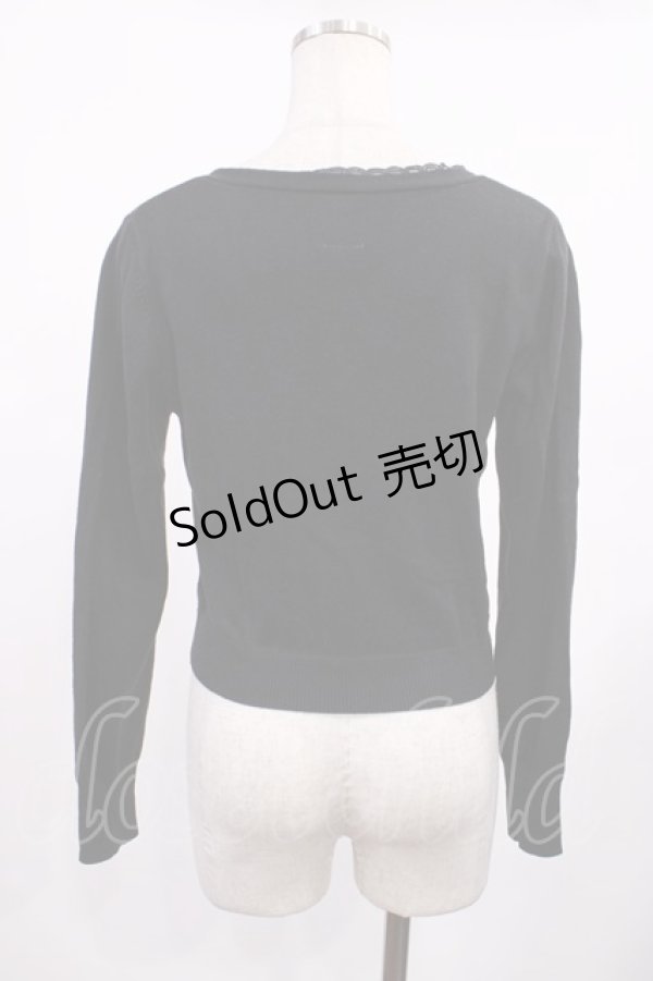 画像2: F&A / スカラップレースニットカーディガン Free BLACK H-25-09-12-1021-LO-TO-NS-ZH (2)