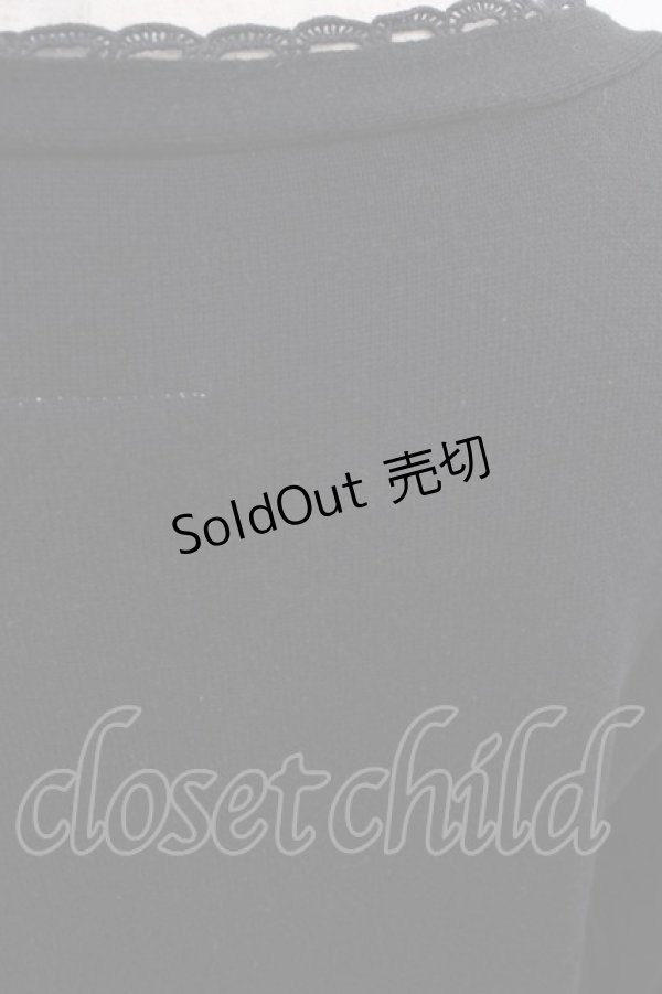 画像3: F&A / スカラップレースニットカーディガン Free BLACK H-25-09-12-1021-LO-TO-NS-ZH (3)