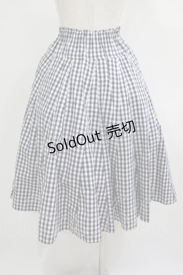 画像3: Jane Marple Dans Le Salon / Typewriter gingham gored skirt M ネイビー H-25-09-12-006-JM-SK-KB-ZH (3)