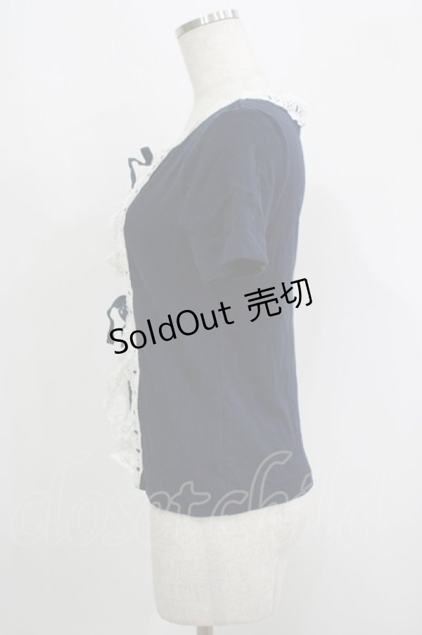 画像2: Jane Marple / レースリボンカーディガン  ネイビー H-25-09-12-054-JM-TO-KB-ZH (2)