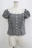 画像1: MILK / ギンガムパフブラウス  ブラック H-25-09-12-055-ML-BL-KB-ZH (1)