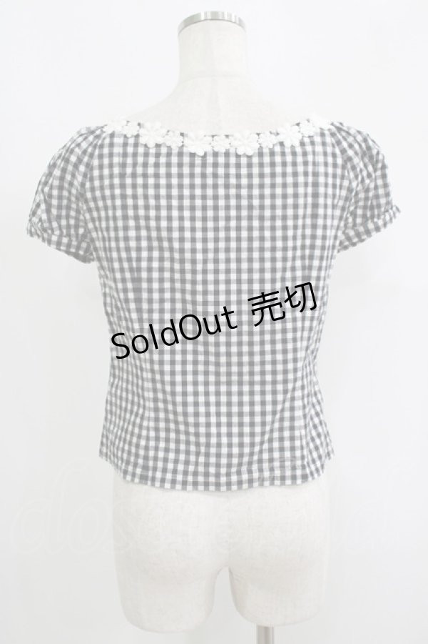 画像3: MILK / ギンガムパフブラウス  ブラック H-25-09-12-055-ML-BL-KB-ZH (3)