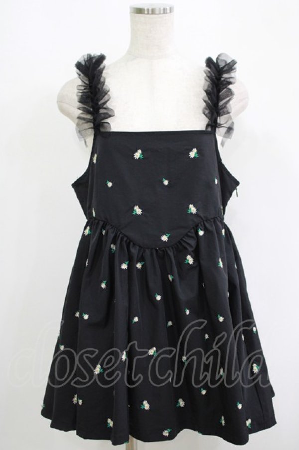 画像1: Candy Stripper / TINY FLOWER MINI ONE-PIECE  ブラック H-25-09-12-057-PU-OP-KB-ZH (1)