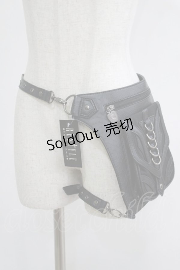 画像2: Restyle / フラップ風BAG  ブラック H-25-09-12-064-GO-BG-KB-ZH (2)