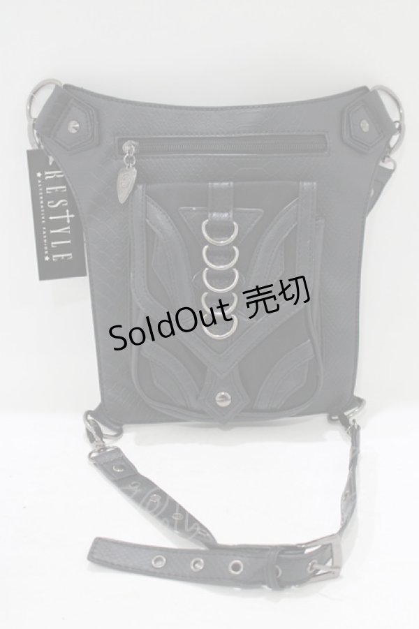 画像3: Restyle / フラップ風BAG  ブラック H-25-09-12-064-GO-BG-KB-ZH (3)