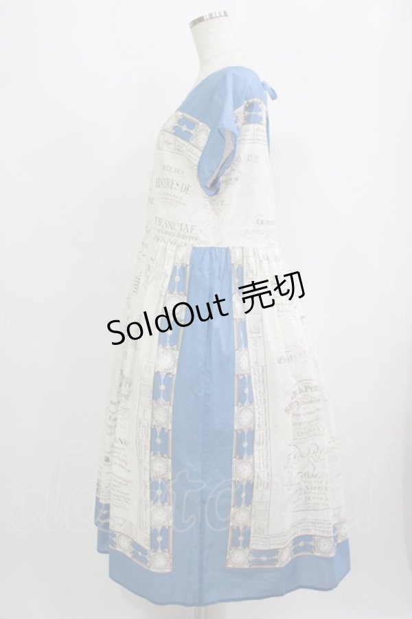 画像2: Jane Marple Dans Le Salon / Bon voyageタブリエドレス M ブルー H-25-09-12-008-JM-OP-KB-ZH (2)