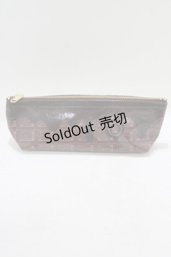 画像1: Q-pot. / メルティーチョコレートペンポーチ(S)  チョコレート H-25-09-12-070-QP-ZA-KB-ZH (1)