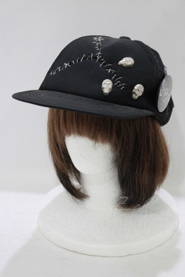 画像1: STIGMATA / ダメージカスタムキャップ  黒 H-25-09-12-075-GO-AC-KB-ZH (1)