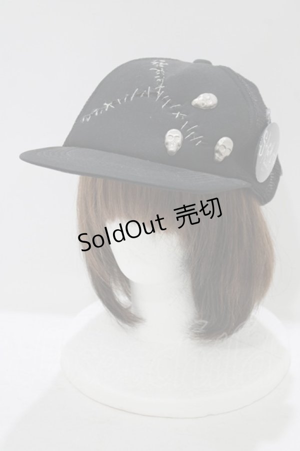 画像1: STIGMATA / ダメージカスタムキャップ  黒 H-25-09-12-075-GO-AC-KB-ZH (1)