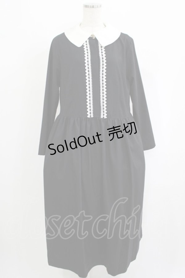 画像1: Jane Marple / レーストリムドミトリードレス M ブラック H-25-09-12-013-JM-OP-KB-ZH (1)