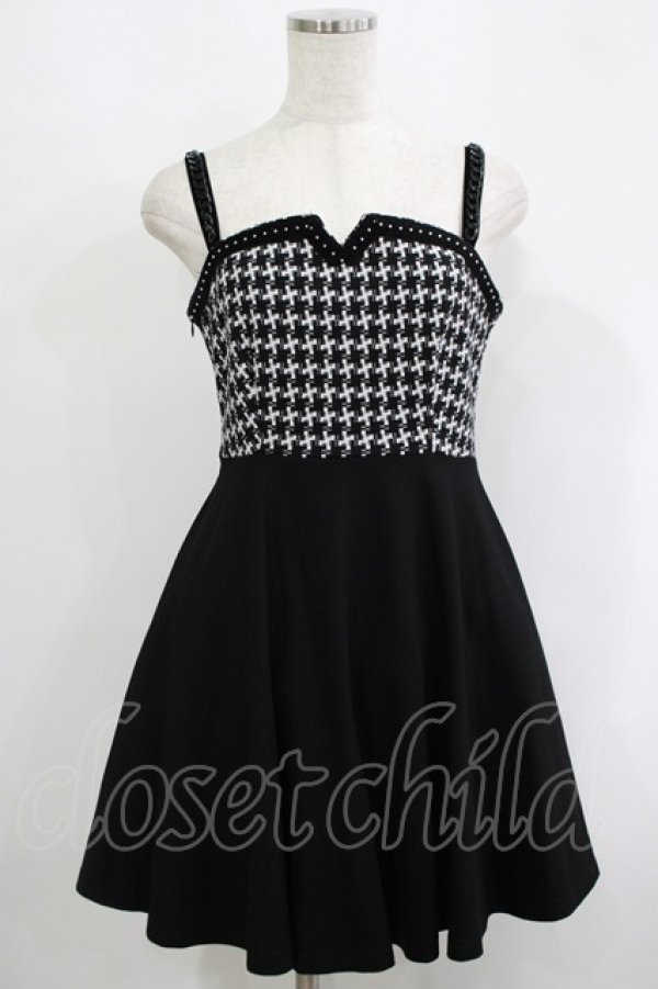 画像1: PUNK RAVE / Swallow gird stitching suspenders punk little black dress XS 黒 H-25-09-12-014-PU-OP-KB-ZH (1)