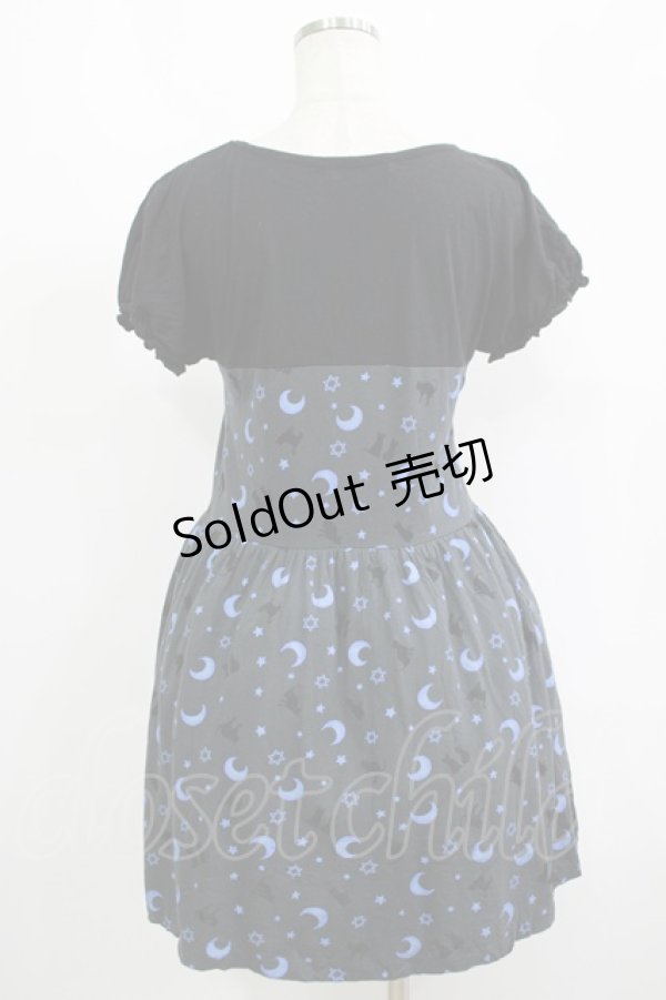 画像3: Candy Stripper / CATプリント切替ワンピース  黒 H-25-09-12-015-PU-OP-KB-ZH (3)