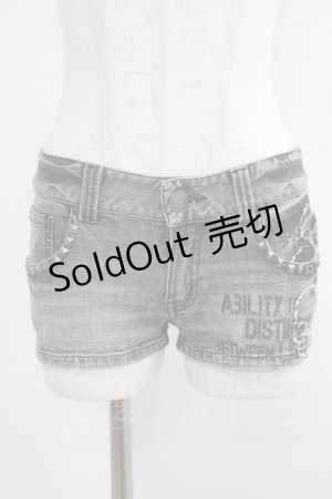 画像: GHOST of HARLEM / ダメージデニムショートパンツ  グレー H-25-09-12-019-GL-PA-KB-ZH