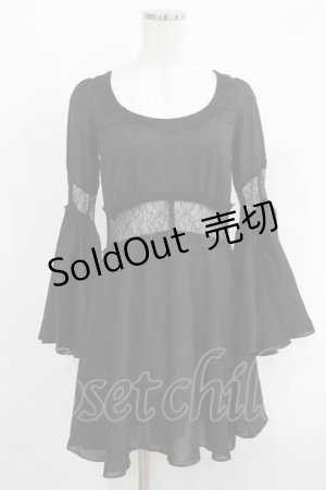 画像: Blacklist / レースシフォンワンピース XS ブラック H-25-09-12-021-PU-OP-KB-ZH