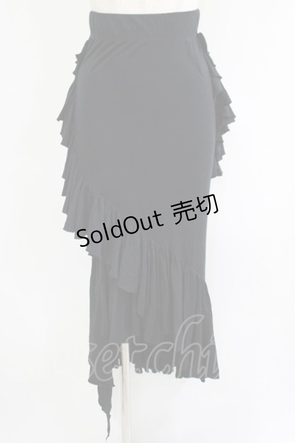 画像1: WIDOW / アシメフリルスカート  黒 H-25-09-12-022-PU-SK-KB-ZH (1)
