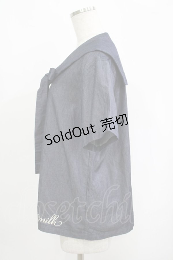 画像2: MILK / Sailorブラウス  インディゴ H-25-09-12-024-ML-BL-KB-ZH (2)