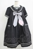 画像1: metamorphose / セーラーリボンタイシャツワンピース(ワッペン付) Free ブラック H-25-09-13-001-ME-OP-NS-ZH (1)
