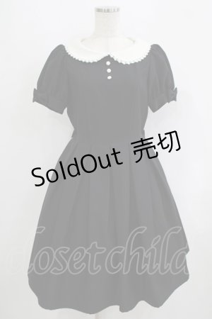 画像: Innocent World / 半袖丸衿プレーンワンピース M ブラック H-25-09-13-031-IW-OP-NS-ZH