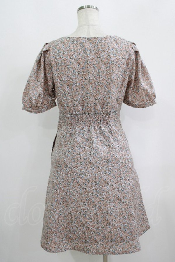 画像3: Fi.n.t / チョーカーリボン付き小花柄ミニワンピース Free PINK BEIGE H-25-09-13-032-CA-OP-NS-ZH (3)