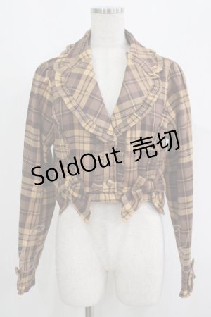 画像: axes femme Kawaii / タータンチェックジャケット M イエロー H-25-09-13-038-AX-JA-NS-ZH