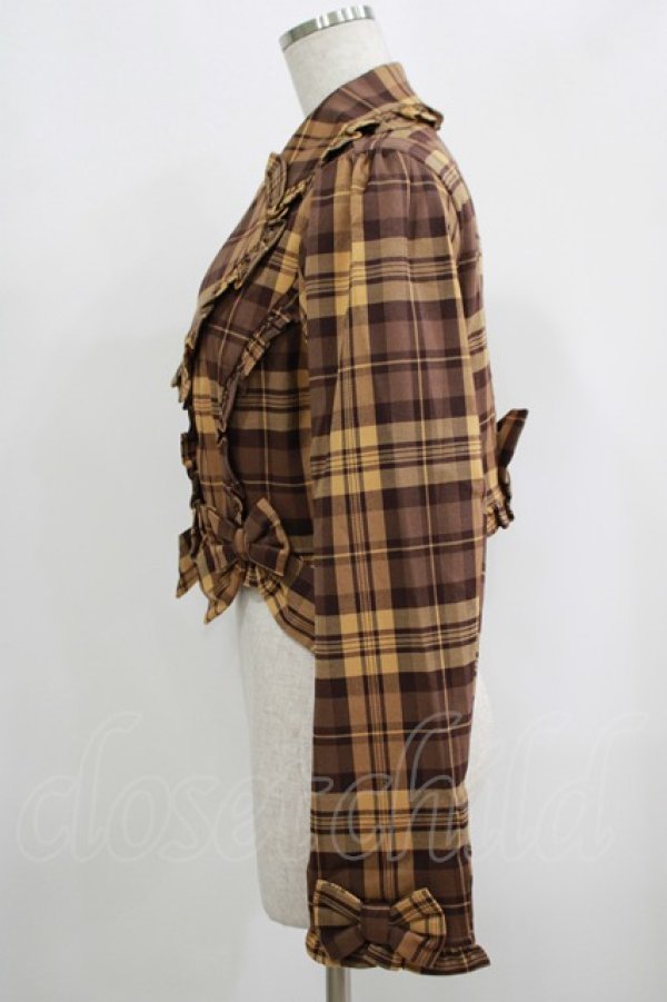 axes femme kawaii / タータンチェックジャケット M イエロー H