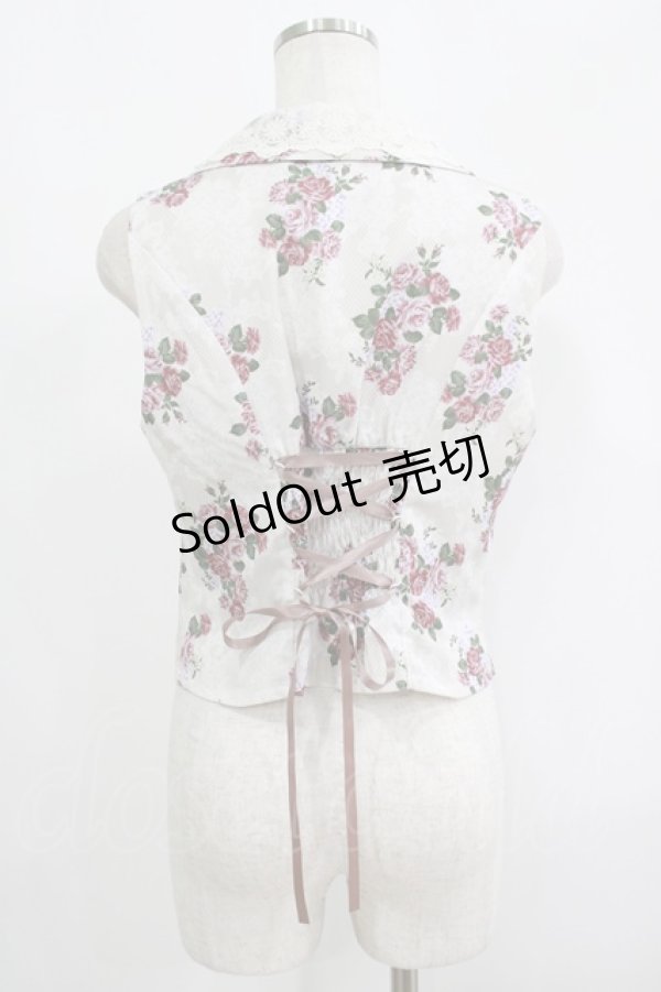 画像3: axes femme / グランブーケ柄レース襟ベスト Free 生成り H-25-09-13-039-AX-TO-NS-ZH (3)