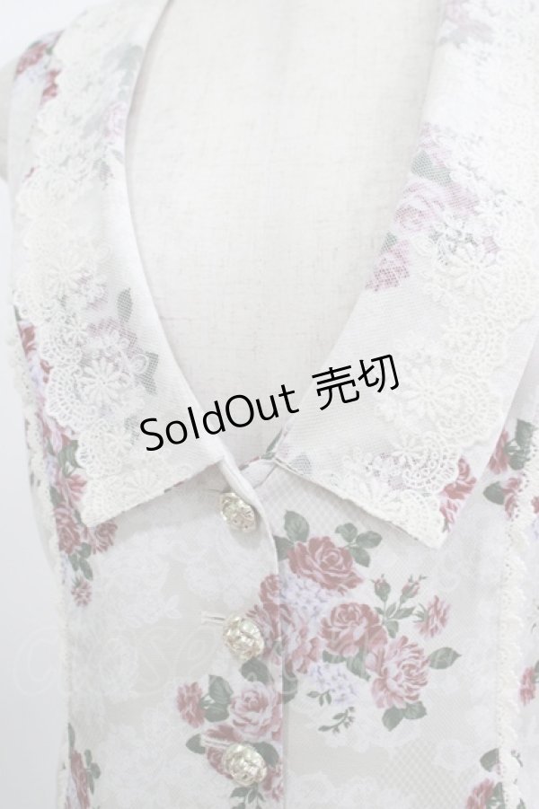 画像4: axes femme / グランブーケ柄レース襟ベスト Free 生成り H-25-09-13-039-AX-TO-NS-ZH (4)