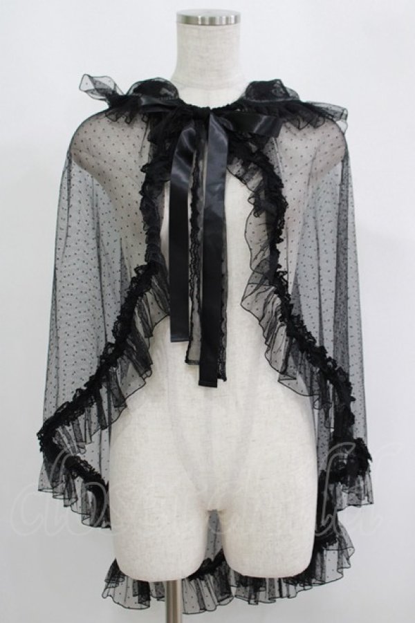 画像1: metamorphose / ドットチュールマント Free ブラック H-25-09-13-040-ME-TO-NS-ZH (1)