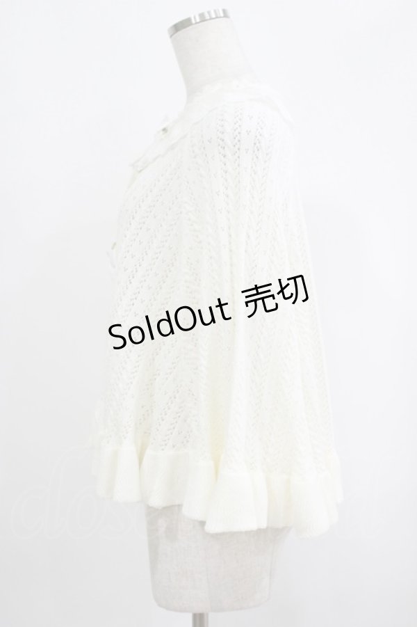 画像2: Amavel / ロマンティックレースすかし編みニットケープ Free オフ H-25-09-13-041-CA-TO-NS-ZH (2)