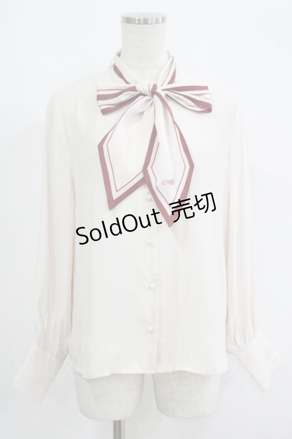 画像1: an another angelus / スカーフタイ付きスタンドカラーブラウス Free  H-25-09-13-044-CA-BL-NS-ZH (1)