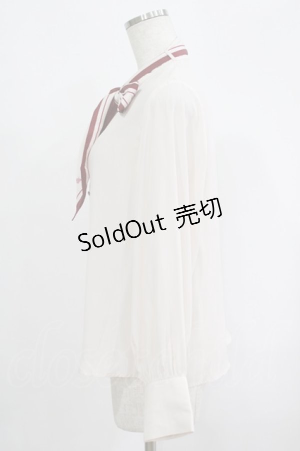 画像2: an another angelus / スカーフタイ付きスタンドカラーブラウス Free  H-25-09-13-044-CA-BL-NS-ZH (2)