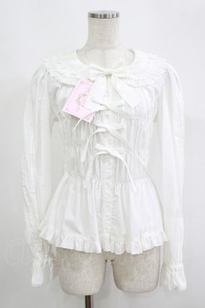画像: metamorphose / 丸襟シャーリング長袖ブラウス サイズ1 オフ H-25-09-13-045-ME-BL-NS-ZH