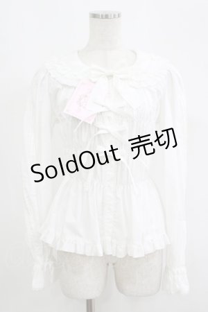 画像: metamorphose / 丸襟シャーリング長袖ブラウス サイズ1 オフ H-25-09-13-045-ME-BL-NS-ZH