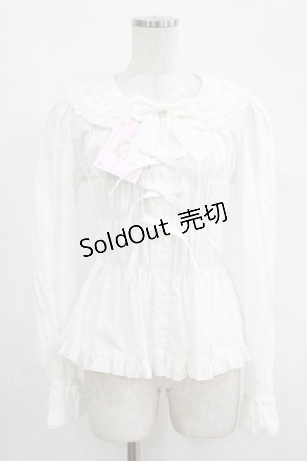 画像1: metamorphose / 丸襟シャーリング長袖ブラウス サイズ1 オフ H-25-09-13-045-ME-BL-NS-ZH (1)