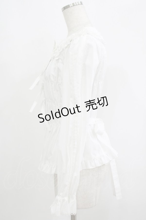 画像2: metamorphose / 丸襟シャーリング長袖ブラウス サイズ1 オフ H-25-09-13-045-ME-BL-NS-ZH (2)