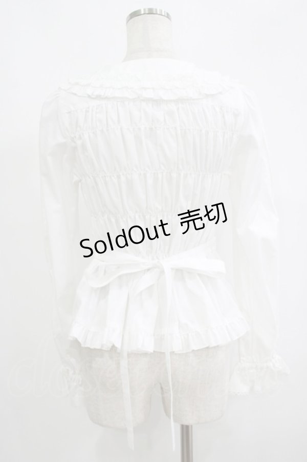 画像3: metamorphose / 丸襟シャーリング長袖ブラウス サイズ1 オフ H-25-09-13-045-ME-BL-NS-ZH (3)