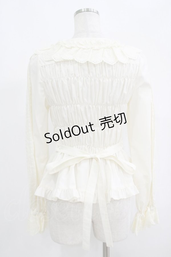 画像3: metamorphose / 綿レースシャーリング長袖ブラウス(丸襟) サイズ1 生成り H-25-09-13-046-ME-BL-NS-ZH (3)