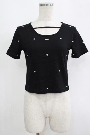 画像: An MILLE / ハート刺繍トップス Free ブラック H-25-09-13-051-EL-TO-NS-ZH