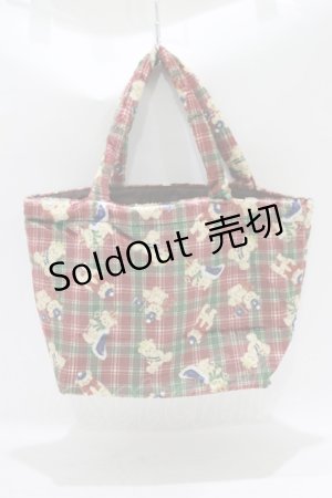 画像: axes femme kawaii / ロイヤルベアーズ柄ミニトートバッグ  ワイン H-25-09-13-053-AX-BG-NS-ZH