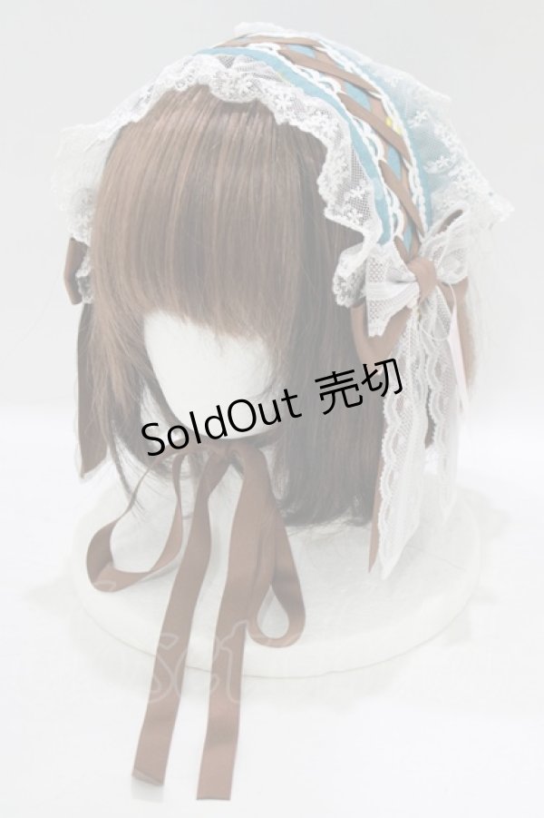 画像1: metamorphose / Dreamy Little Farmバブーシュカヘッドドレス  グリーン H-25-09-13-063-ME-AC-NS-ZH (1)