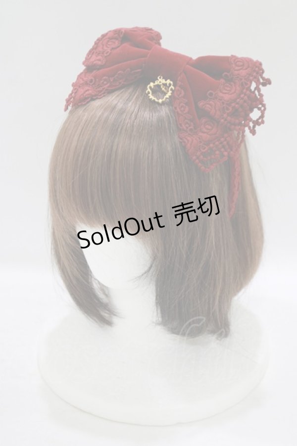 画像1: BABY,THE STARS SHINE BRIGHT / 別珍ローズプリンセスカチューシャ  ボルドー H-25-09-13-065-BA-AC-NS-ZH (1)