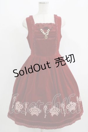 画像: BABY,THE STARS SHINE BRIGHT / ロイヤルクラウンフロッキープリントジャンパースカート Free ボルドー H-25-09-13-009-BA-OP-NS-ZH