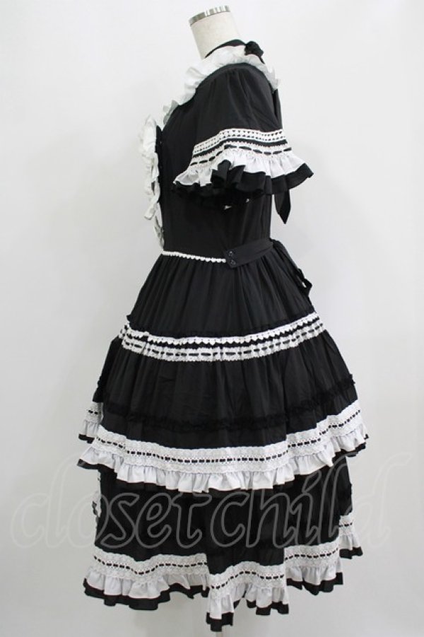 画像2: Hoshibako Works / 推しワンピース M ブラック/オフ H-25-09-13-013-LO-OP-NS-ZH (2)