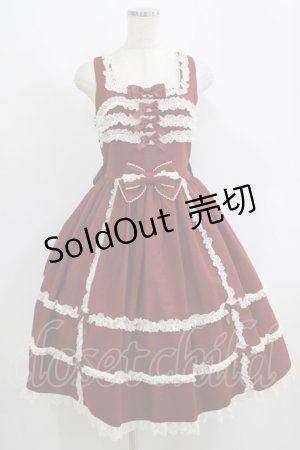 画像: metamorphose / 両山レースジャンパースカート サイズ1 ボルドー H-25-09-13-014-ME-OP-NS-ZH