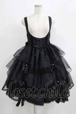 画像: metamorphose / Mellifluous フロントあきフリルジャンパースカート サイズ1 ブラック H-25-09-13-003-ME-OP-NS-ZH