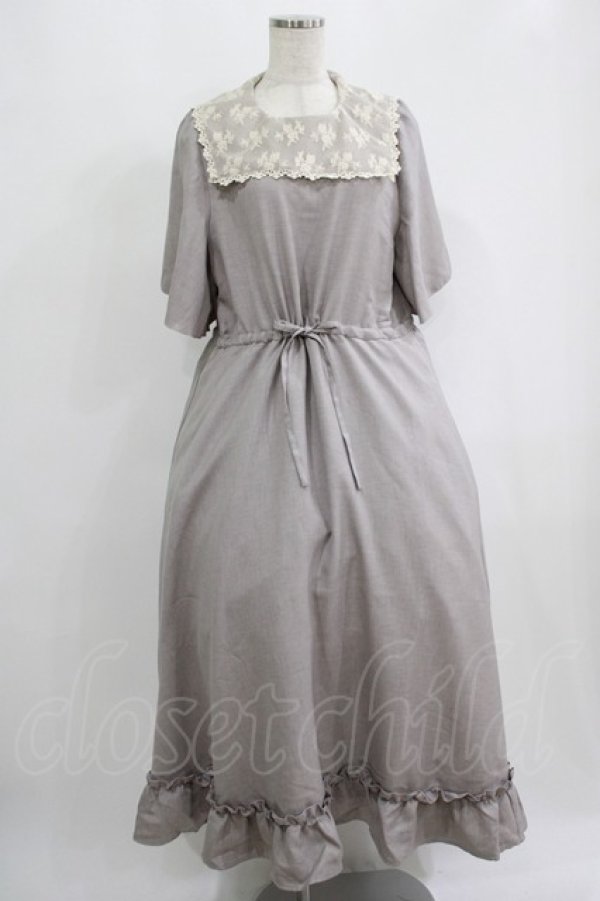 画像1: m petit by misako / レースセーラーワンピース LL グレー H-25-09-13-021-LO-OP-NS-ZH (1)