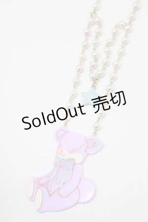 画像: Angelic Pretty / はにかみベアーネックレス  ラベンダー H-25-09-14-048-AP-AC-NS-ZH