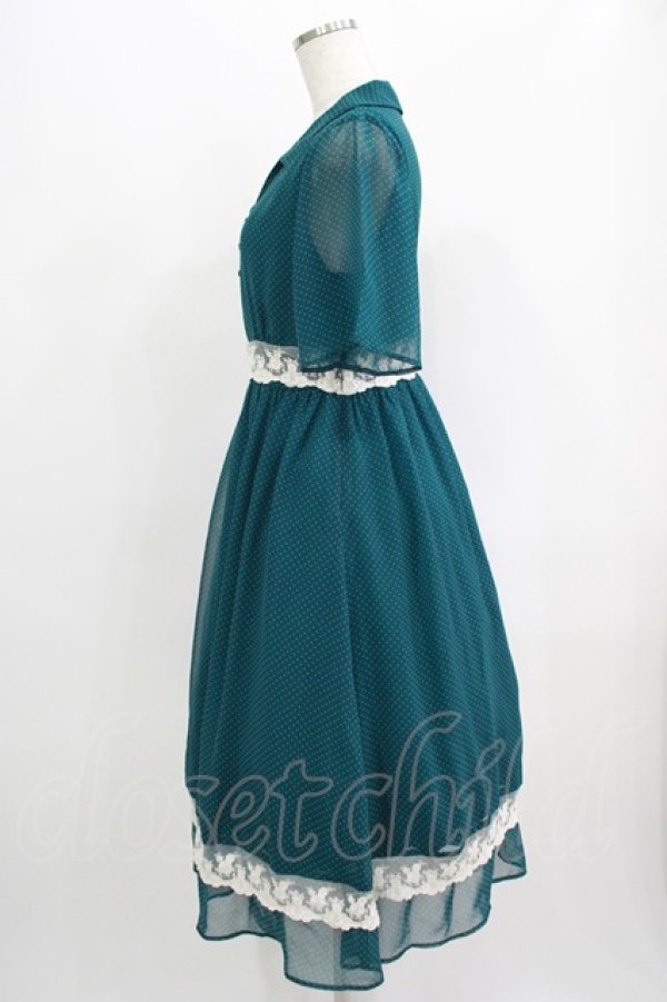 画像2: Fi.n.t / レース使いピンドットワンピース Free BLUE GREEN H-25-09-14-005-CA-OP-NS-ZH (2)